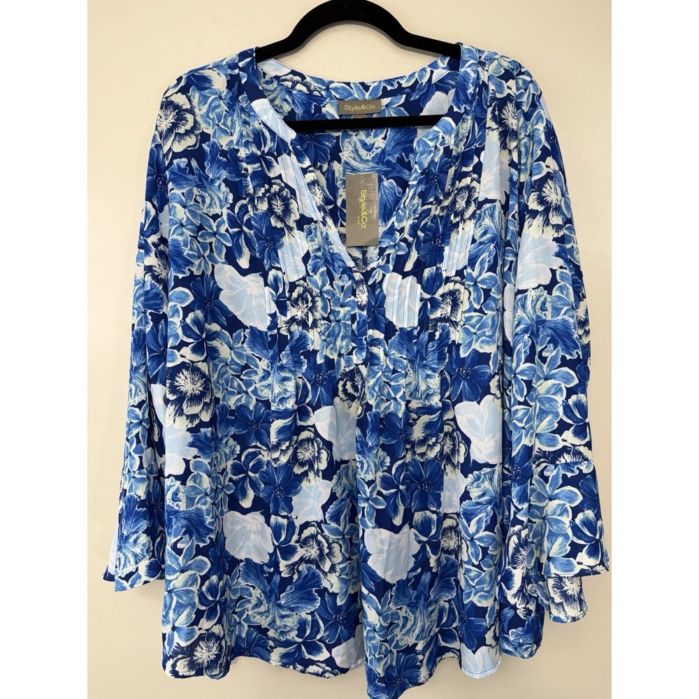 NWT Style & Co Plus Size Bluesy‎ Blouse Size 4X